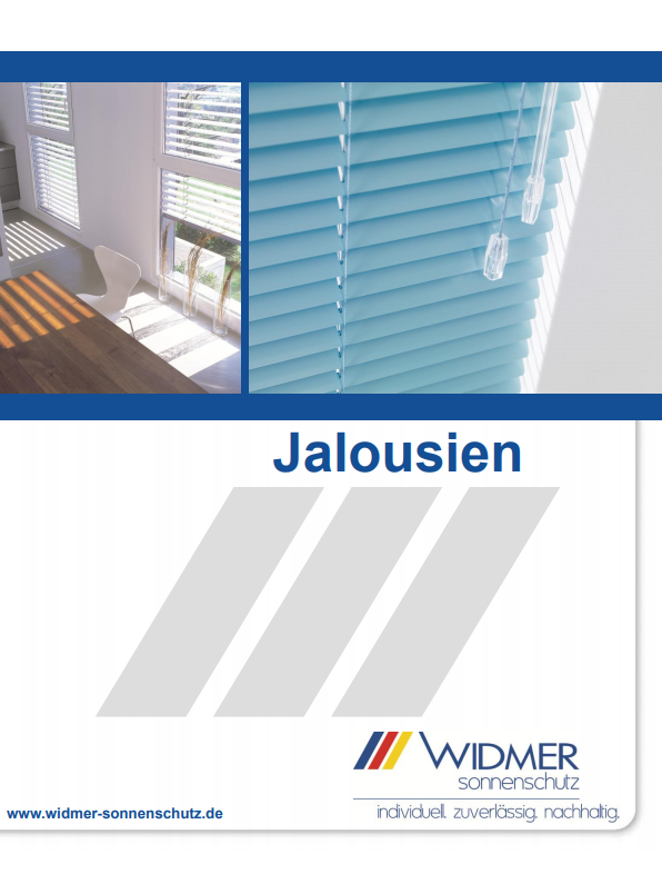 Broschüre Widmer Jalousien 2015
